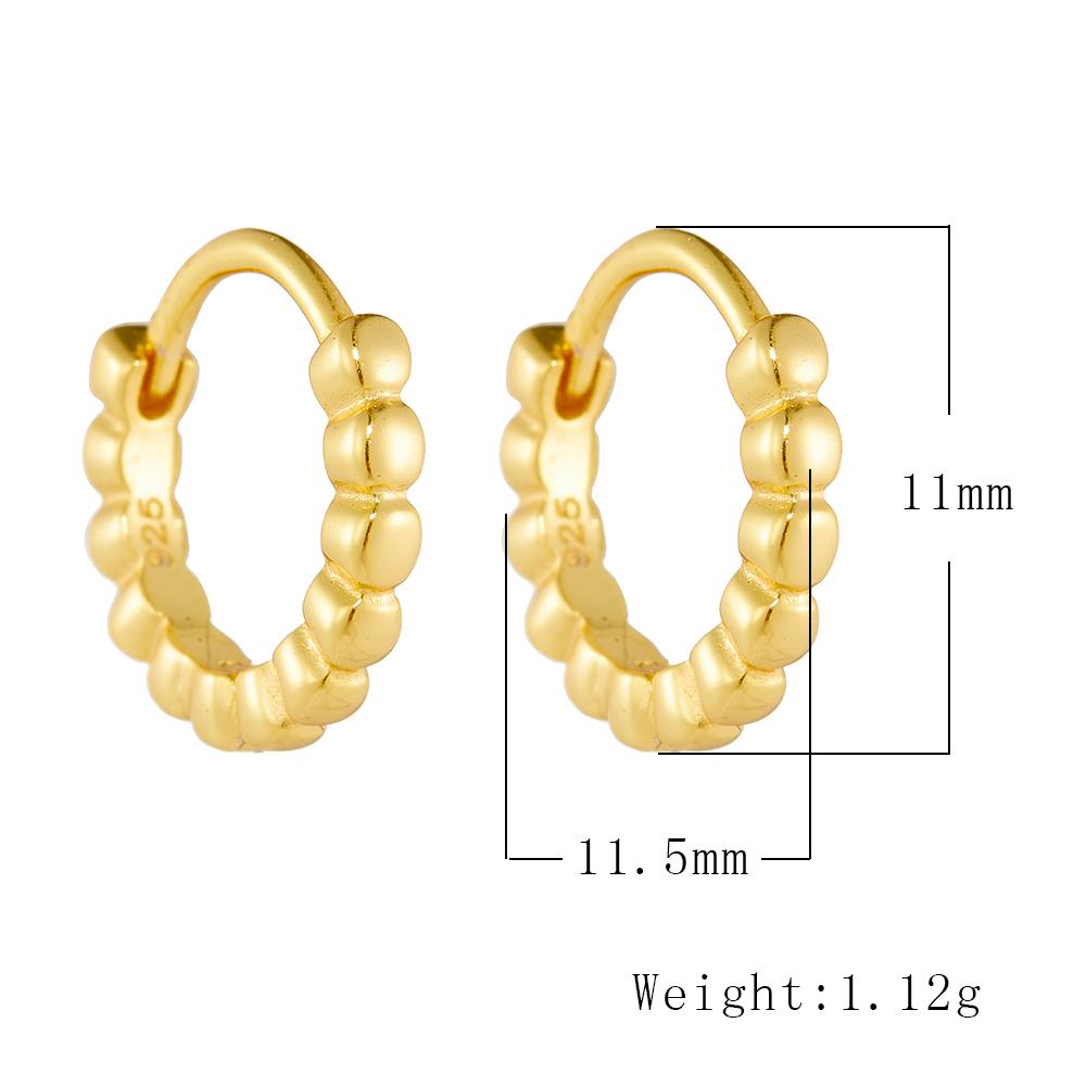 New Styles Gold Filled Handmade Beaded Hypoallergenic Earrings 925 Sterling Silver Huggie Hoop Earrings for Women