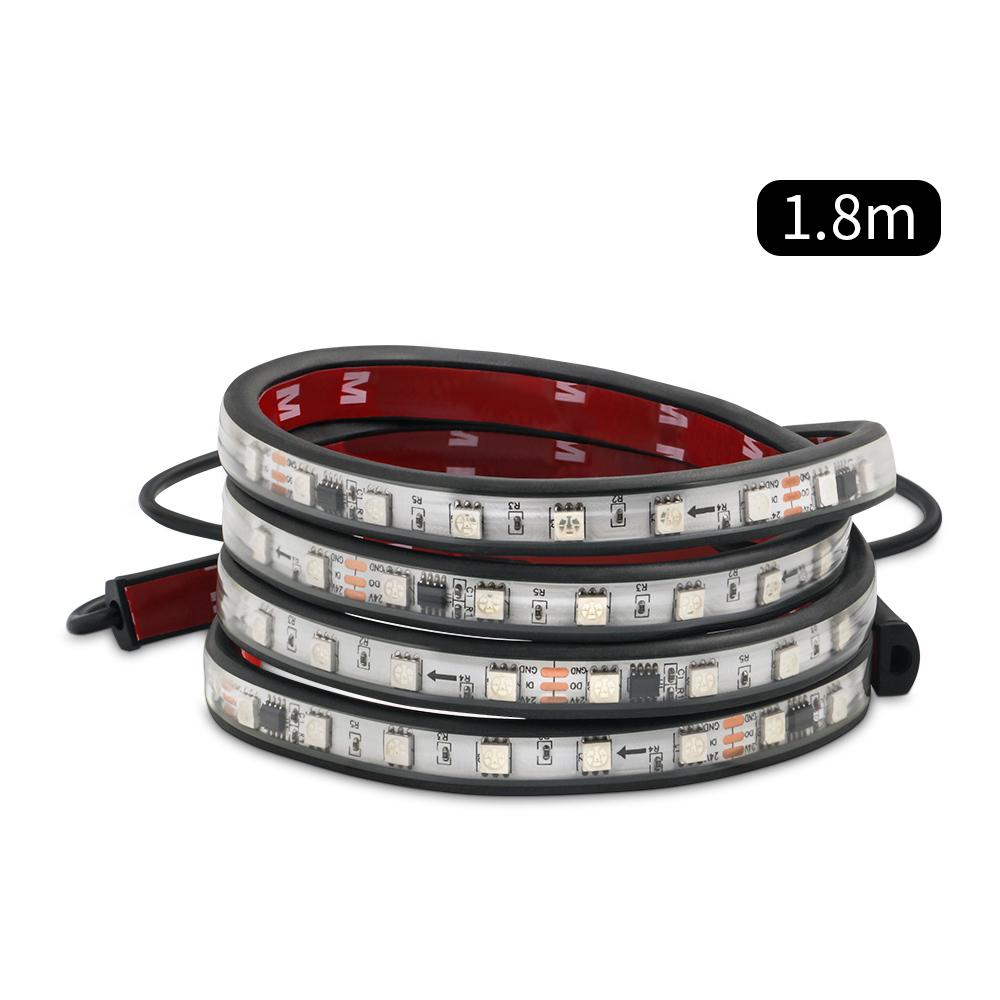 DRL LED Truck Light Strips Warning Light RGB Colorful Flexible Streamer 1M 1.5M 2M LIght Bar Atmosphere Lamp with Remote 24V