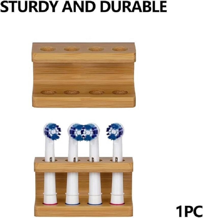 Bamboo Toothbrush Rack Electric Toothbrush Head Wooden Bathroom Bamboo Storage Rack Mini Multi-slots Bamboo Stand For Toothbrush