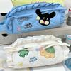 Large Capacity Pencil Pouch Case Dog Rabbit Stationery Handbag Cartoon Bow Pen Bag Students