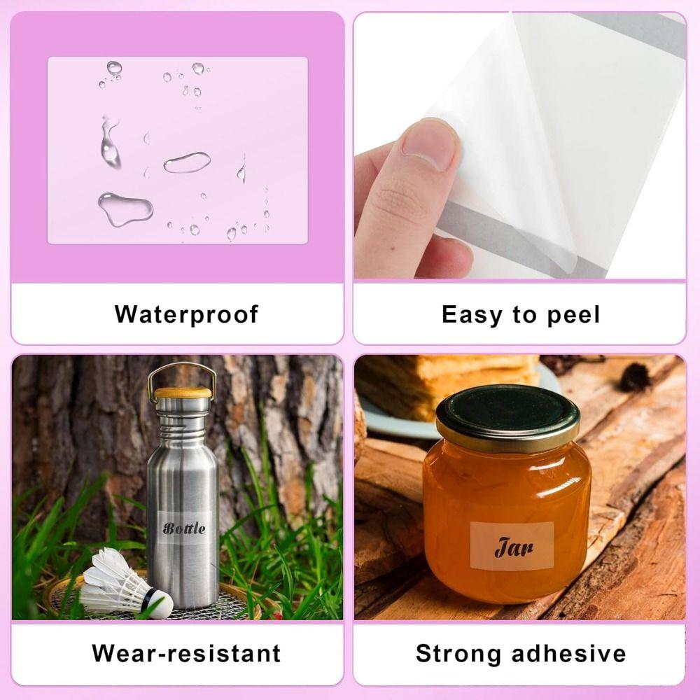 230Pcs DIY Blank Label Sticker Transparent Name Tag Sticker Multisize Self-Adhesive Label  Classroom