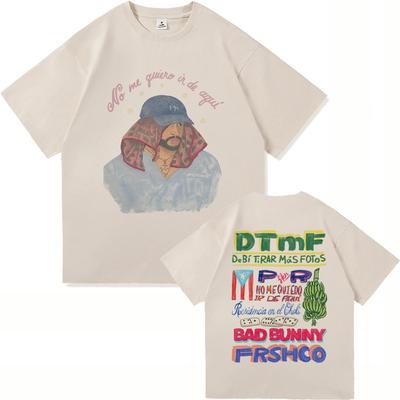 Bad Bunny DTMF Residencia Tour T Shirt Fashion Men DeBÍ TiRAR MáS FOToS Tshirt Unisex Vintage Bad Bunny Black Boxing Tees Shirts