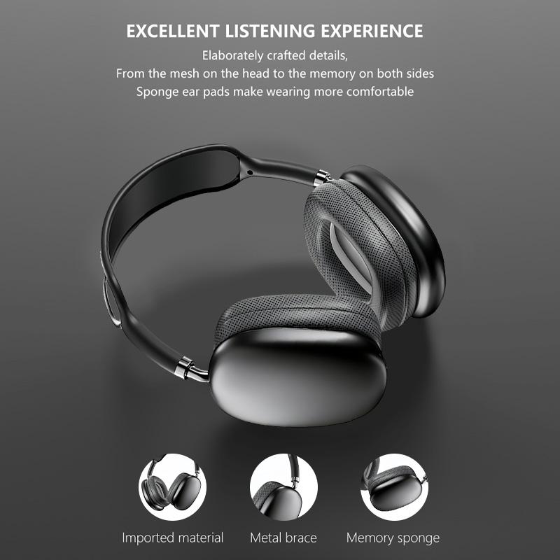 1PC P9 Wireless Bluetooth Headphones With Mic Noise Cancelling Headsets Stereo Sound Earphones Sports Gaming Headphones Supports TF