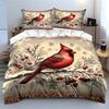 Red Cardinal on Winter Branch Bedding Duvet Cover Set Duvet Cover Pillowcases  (1*Duvet Cover 2*Pillowcases, without duvet insert)