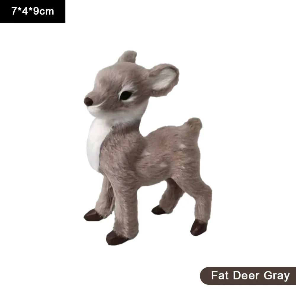 1pc Simulation Plush Animal Sika Deer Reindeer Lovely Xmas Home Decor Standing Miniatures Christmas Elk Scene Arrangement Props