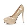- Scarpe con tacco alto a spillo con tacco sottile e punta arrotondata, da donna, con temperamento sexy, impermeabili, con plateau, scollatura bassa, a quadri, super tacco alto, scarpe singole da donna