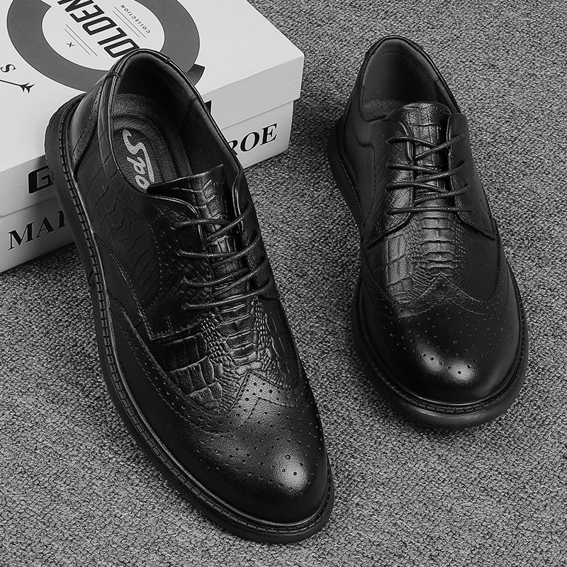 Fashion Classic Brand Men's Genuine Leather Shoes Autumn Winter Cotton Work Shoes Men's Outdoor Casual Shoes Business Low Top Shoes