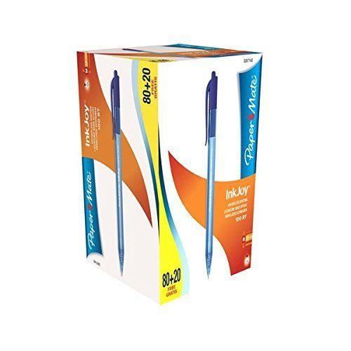 Stylos à bille - PAPER MATE - Inkjoy 100 - Lot de 80 + 20 - Pointe moyenne - Couleur Noir