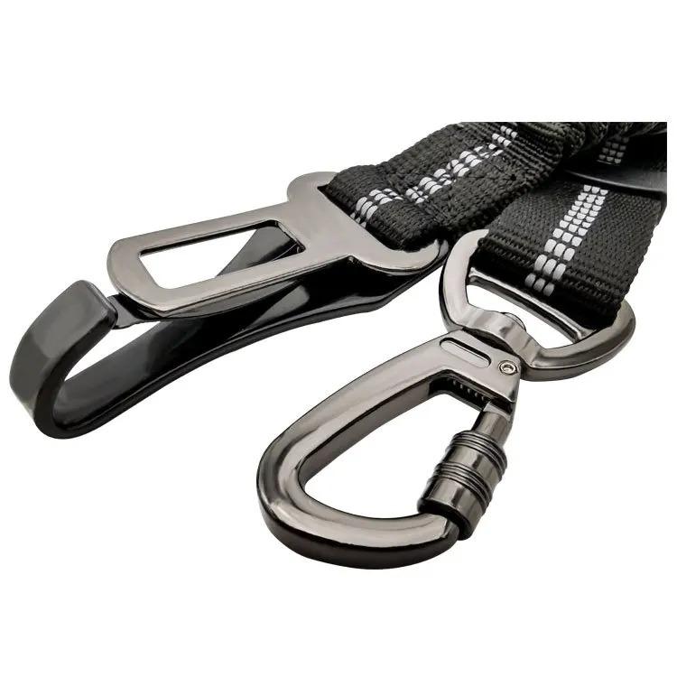 Dog Seatbelt Updated 3-in-1 Pet Car Seat Belts For Dogs Car Tether With Clip Hook Bungee Dogs Safety Belt With Swivel Carabiner