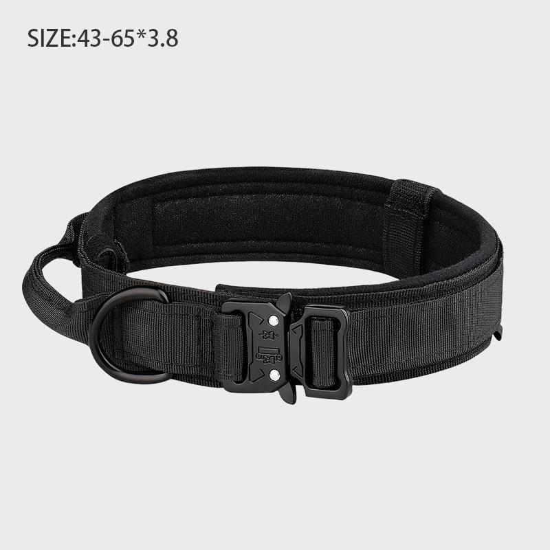 

Товары для животных Ошейник для собак на открытом воздухе Тактический ошейник для собак с металлической пряжкой Воздухопроницаемый нейлоновый ошейник для дрессировки собак среднего и большого размера L чёрный