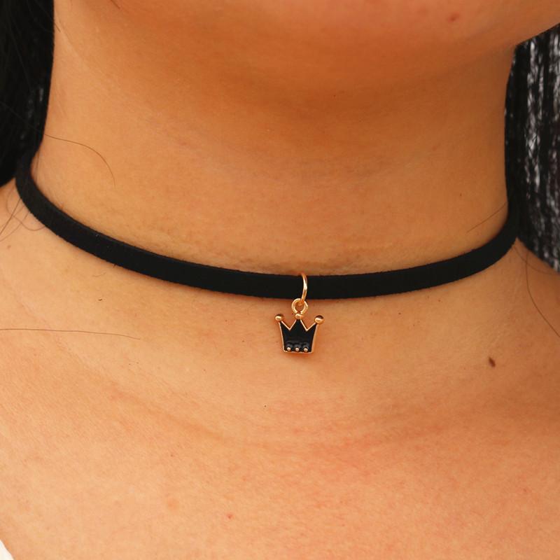 Gothic Choker Necklaces for Women Clavicle Collares Jewelry Bijoux Colier Necklaces Smile Pendants Neck Jewelry