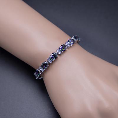 Mysterious Colorful Crystal Bracelet Zircon Bracelet European and American Diamond Set High Quality Womens Versatile Handmade