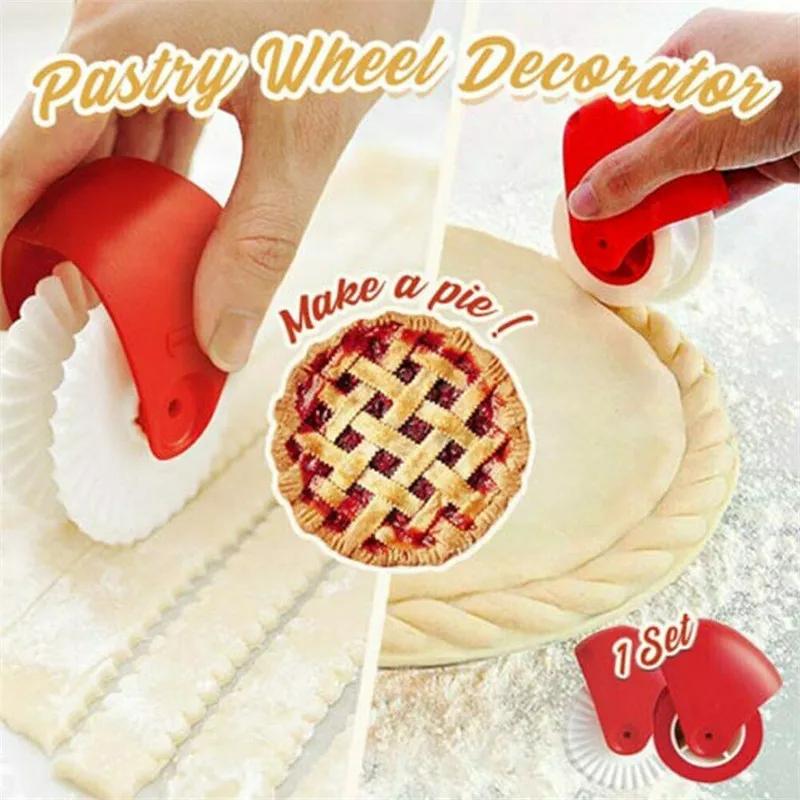 Cucina Pizza Pasticceria Lattice Cutter Pasticceria Torta Decor Cutter Rullo in plastica per pizza Pasticceria Torta Crosta Strumenti di cottura