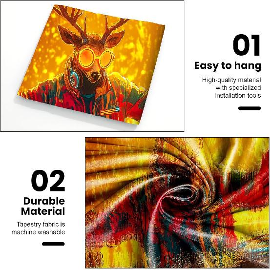 AOHMPT Blacklight Tapestry,UV Reactive Cool Girl Tapestries, Music Dream posters, Piano Tapestry, Abstract Music Wall Art, Perfect for Bedroom, Dorm