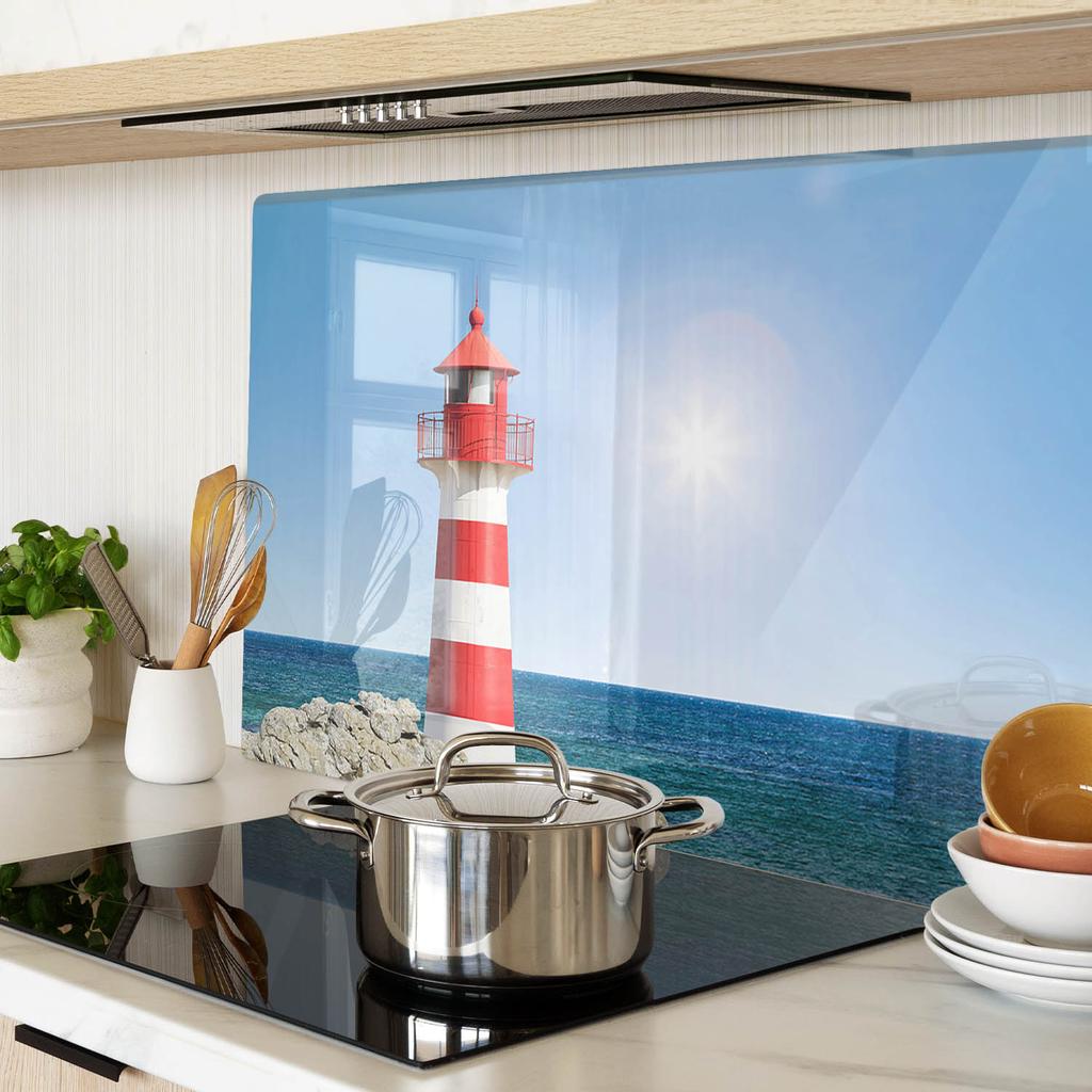 Decorative Glass Chopping and Serving Board Lighthouse 80x52 Cm