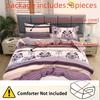 3pcs Polyester Printed Floral Soft Skin-Friendly Quilt Cover Three-Piece Set (One Quilt Cover Plus Two Pillowcases) Suitable