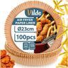 Paper Filters for Air Fryer - 23 Cm - Pack of 100 - Non-stick Heat-resistant