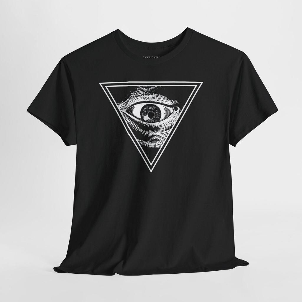 All Seeing Eye Triangle Shirt, Occult Sketch Graphic Tee, Gothic Streetwear Mystic Clothing