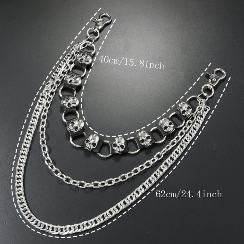 Punk Style Multi-layer Spiky Jeans Belts Chains Hip hop Waist Chain