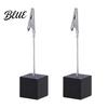 Organizzatore da scrivania per ufficio 2 pezzi Base cubica in legno Portamemo con clip Mini
