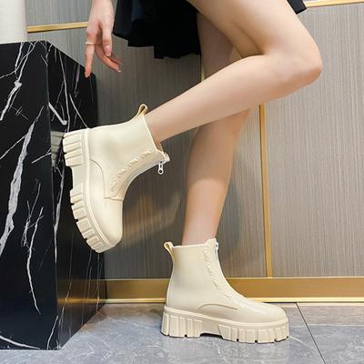 Gummistiefel für Damen, wasserdichte Regenschuhe, rutschfeste Knöchelplattform, Galoschen, Garten-Regenstiefel
