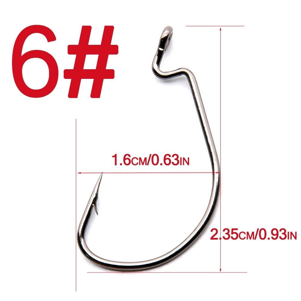 50pcs/Lot High Carbon Steel Fishing Hooks Crank Hook For Soft Worm Bait 1# 2# 4# 6# 8# 1/0#-5/0# New Fishing Gear