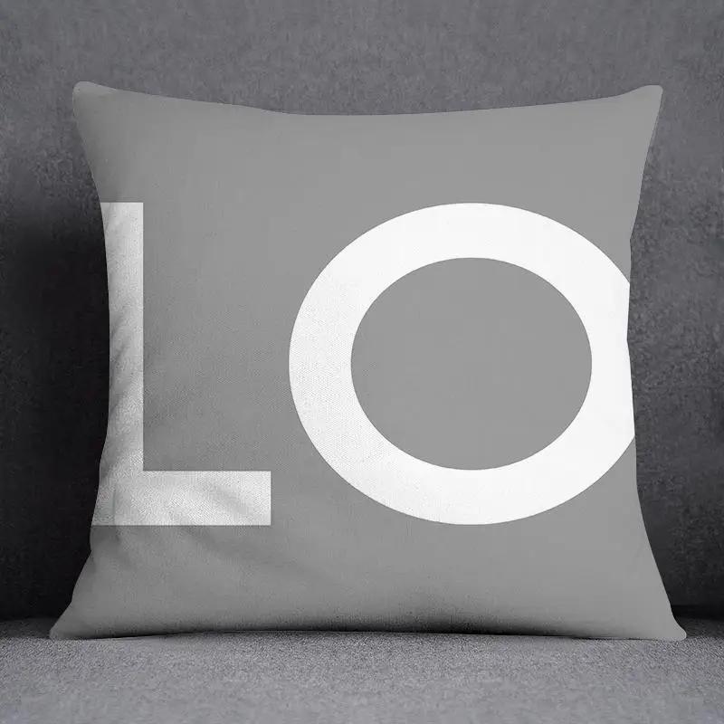 Pillowcase Home Office Decor Cushion Cover Grey Low White Floral Pattern