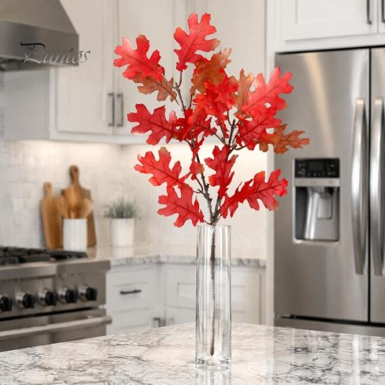 Long Lasting Decorative Plants Artificial Maple Leaves, Faux Silk Hanging Plant for Home Decor, Realistic Cascading Everlasting Tulips Decoration