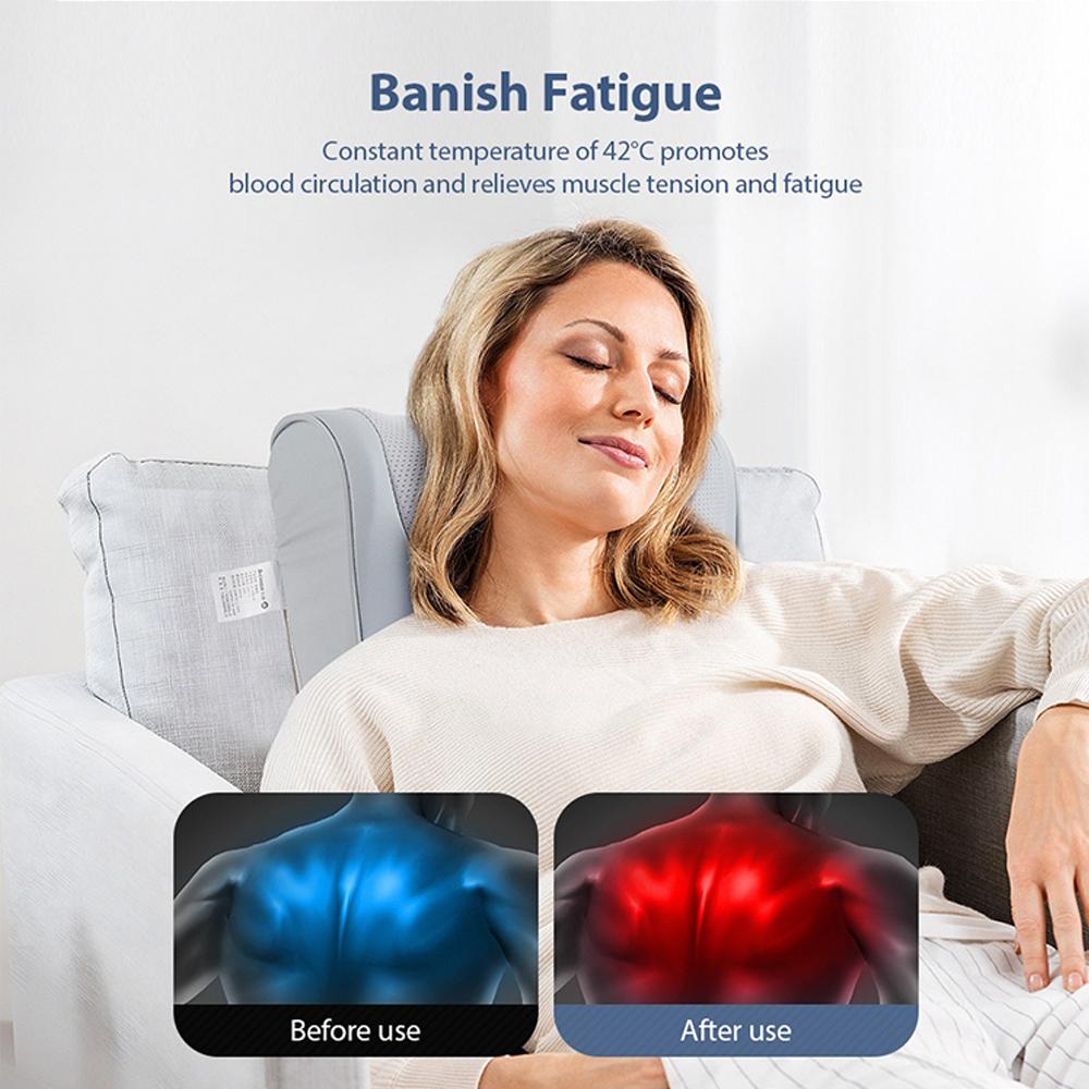 Multifunctional Neck And Back Massage Pillow 20 Heads Shiatsu Kneaded Massager Waist Body Constant Temperature Pillow Cushion