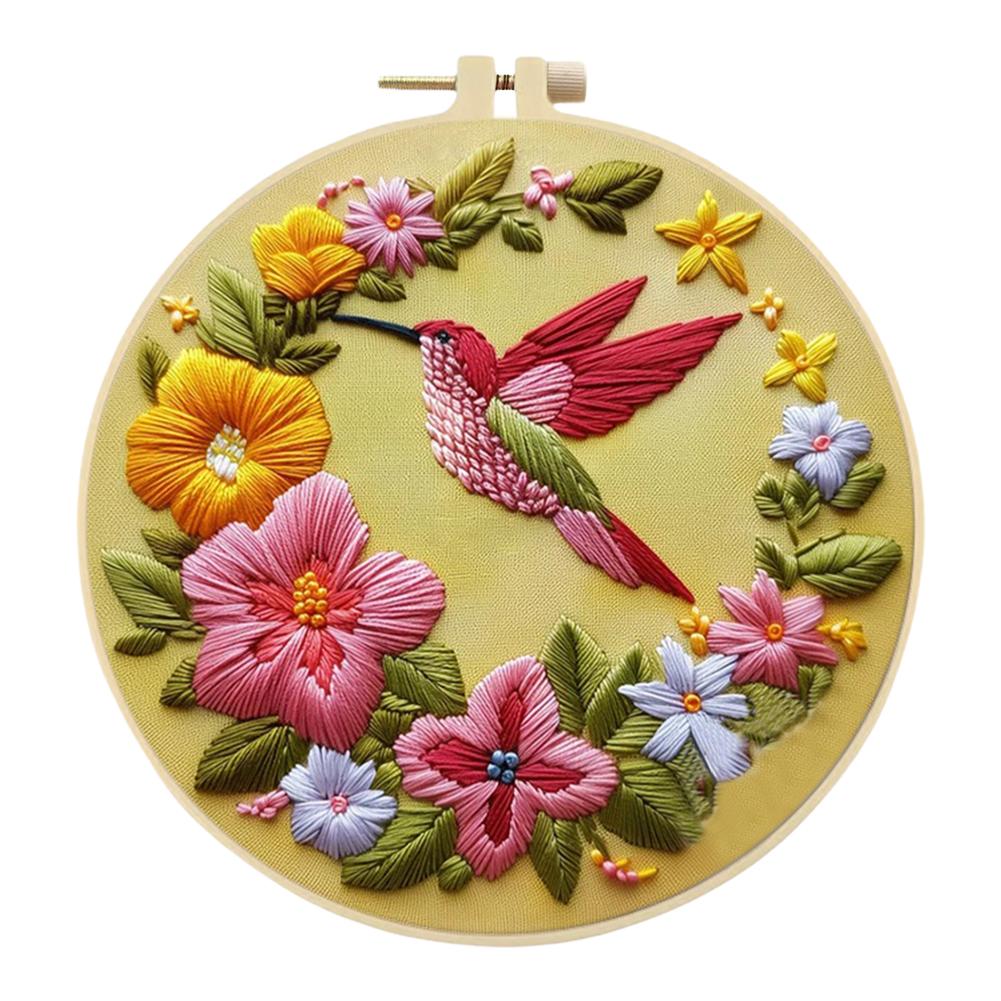 Tiergestempelte Kreuzstich-Sticksets mit Rahmen, Stoff, Farbe, Garn