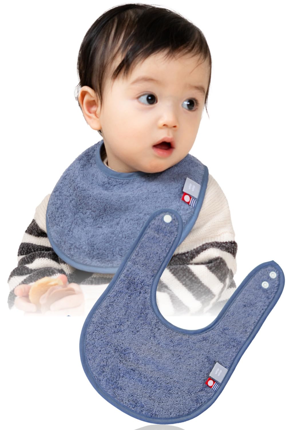 

Imabari Towel whipwhip Solid Baby Gift for Boys and Girls Baby Bib, Color, (1, Blue)