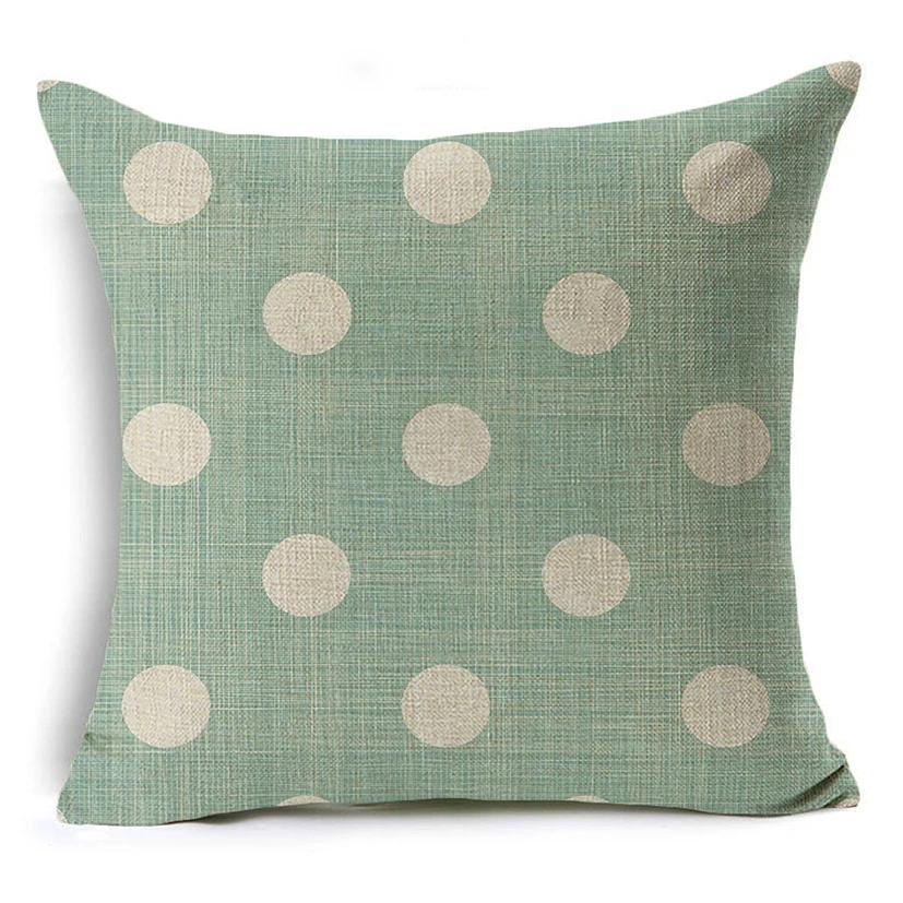 Light Green Fresh Style Cushion Cover 45x45cm Linen Decorative Pillow Cover Sofa Bed Pillow Case