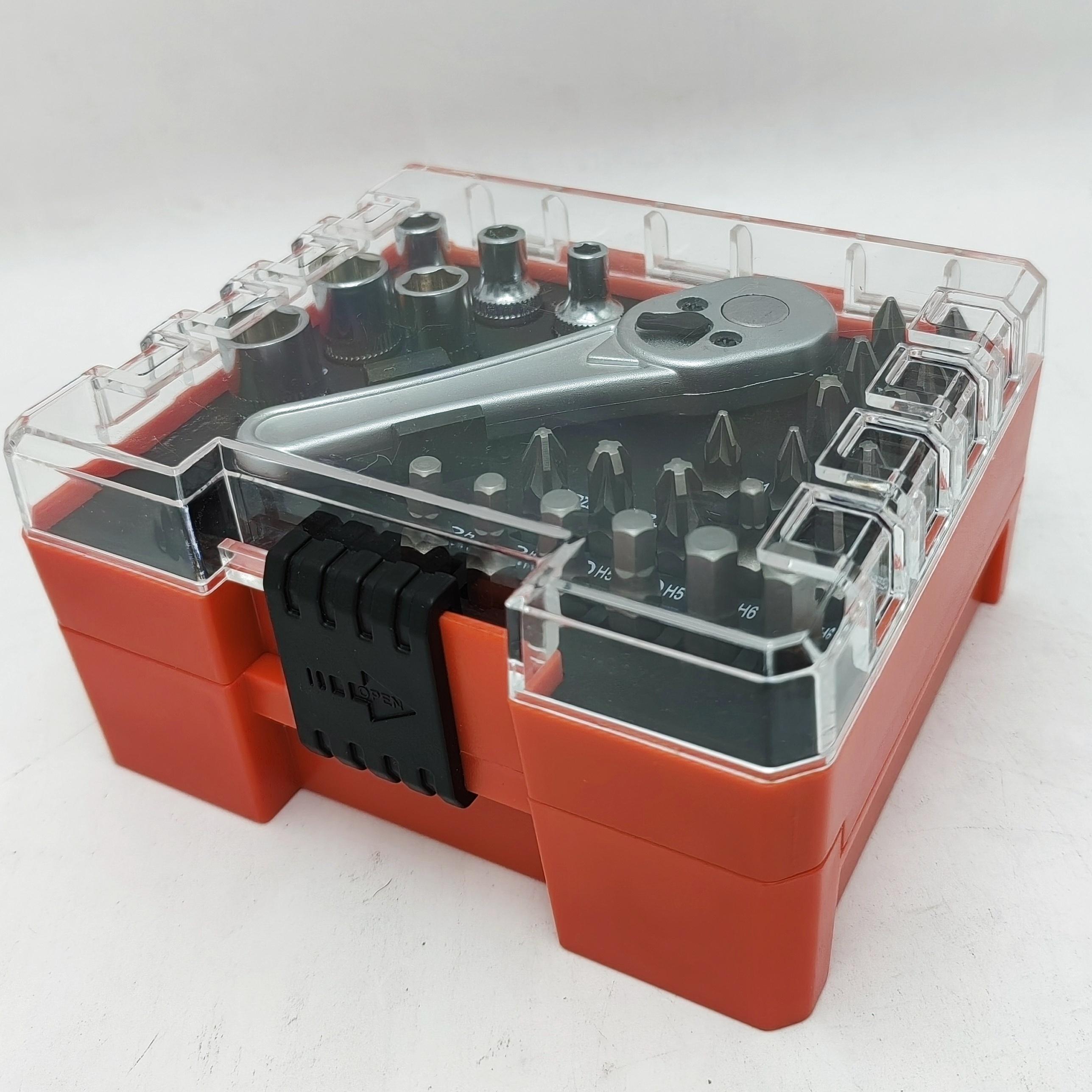 

Набор из 58 мини-ключей с трещоткой и битами из стали S2 - Включает шестигранник, крестообразный ключ, звездообразный ключ и многое другое - Быстросъемный держатель бит для простых проектов своими руками 58pcs