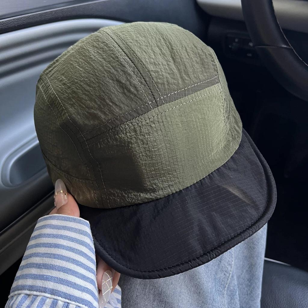 Contrasting color quick-drying baseball caps, men's and women's summer outdoor shading, breathable peaked caps, sun protection, flat-brimmed hats sho