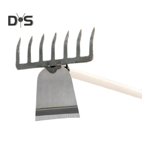 2-in-1 Weeding Rake Garden Hoe And Rake Heavy Duty Hand Weeder Gardening Hoe for Weeding Soil Loosening Landscaping