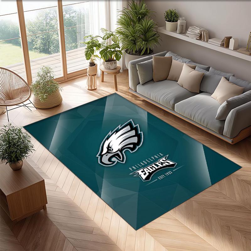Philadelphia Eagles Kristall Samt Teppich Weich Anti?Rutschfeste Fußmatte Bequemer Wohnzimmer Schlafzimmer Dekor Teppich