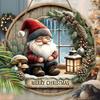 Adorable Gnome Wooden Christmas Sign, Warm Winter Christmas Ornament for Front Door Wall Hanging Decor, Ideal Christmas Gift