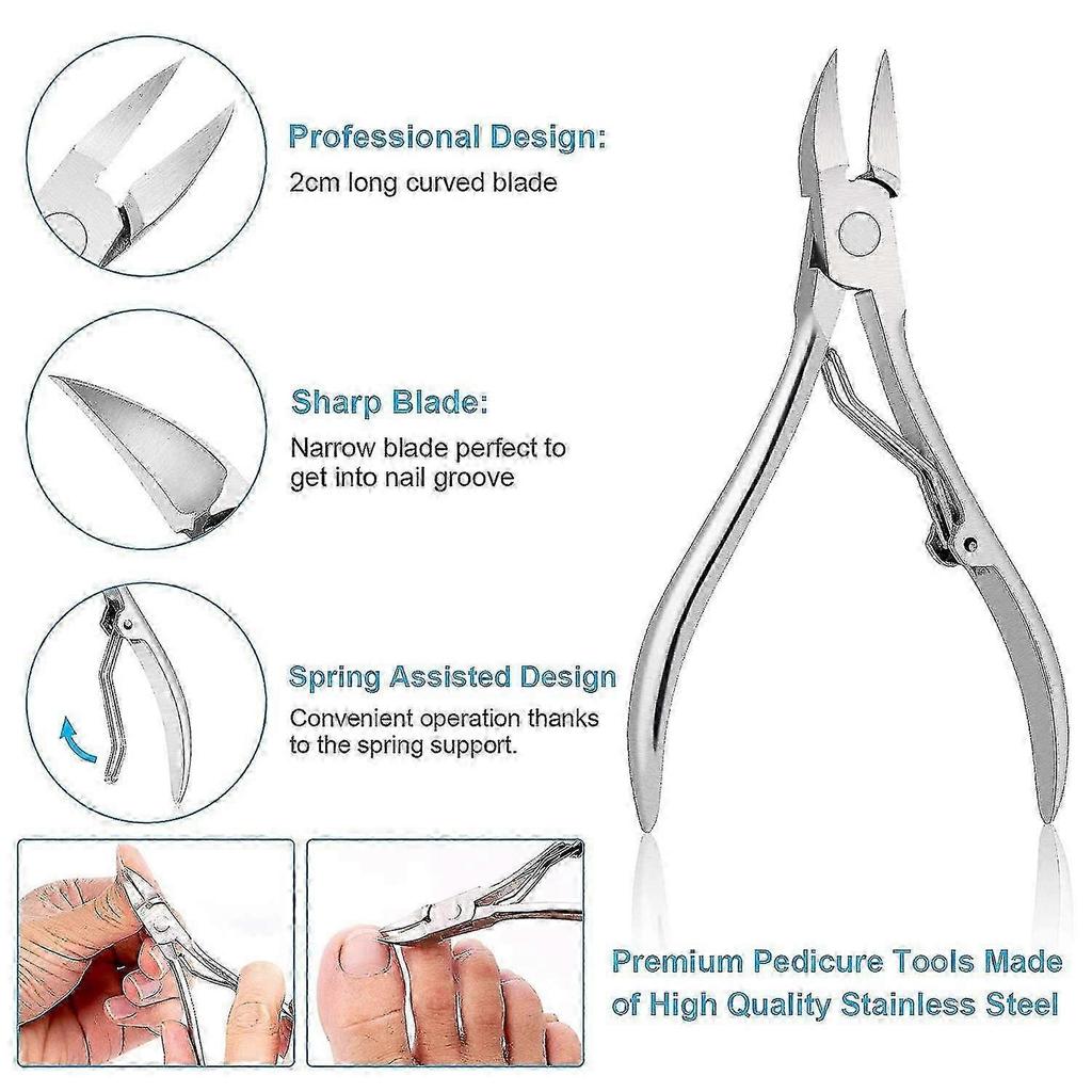 Ingrown Toenails Set, 7pcs Stainless Steel Manicure & Pedicure Set, Professional Ingrown Nail Clippers Kit
