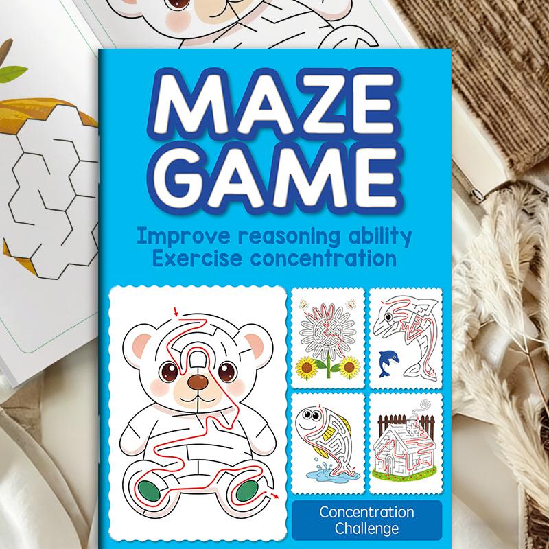 Maze Puzzle Book: Fun Challenges to Improve Reasoning Ability & Concentration for Kids Maze Game