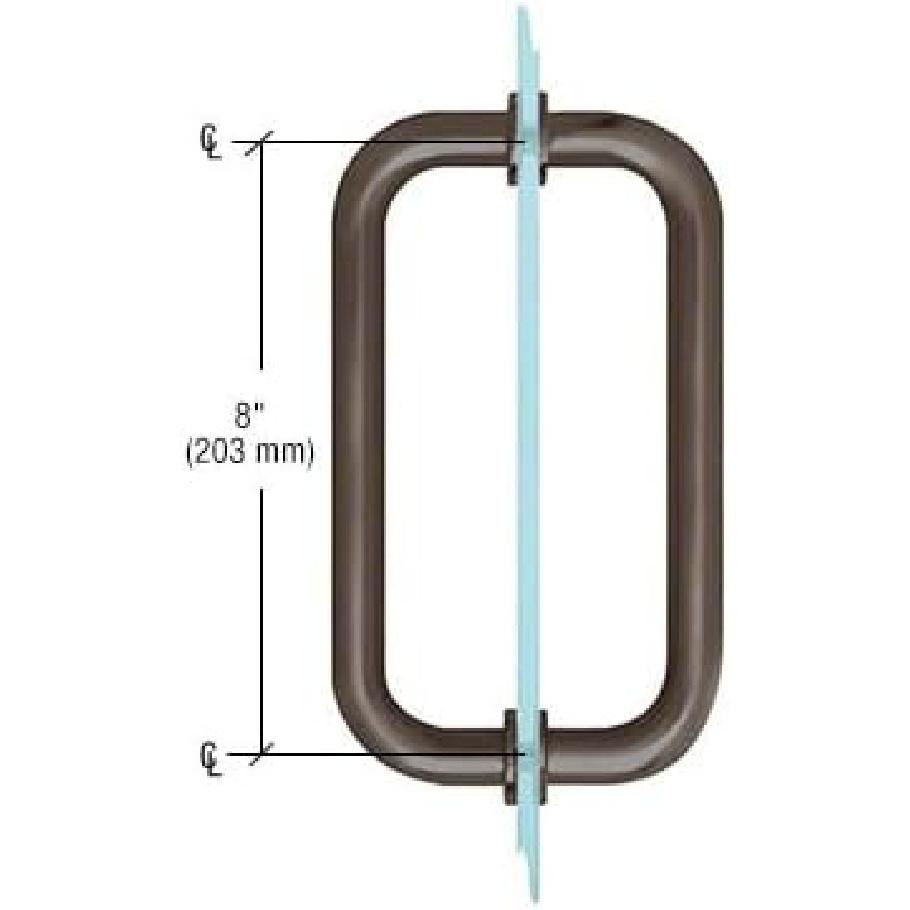 CRL 8 Oil Rubbed Bronze (BM Series) Tubular Back-to-Back Pull Handle with Metal Washers