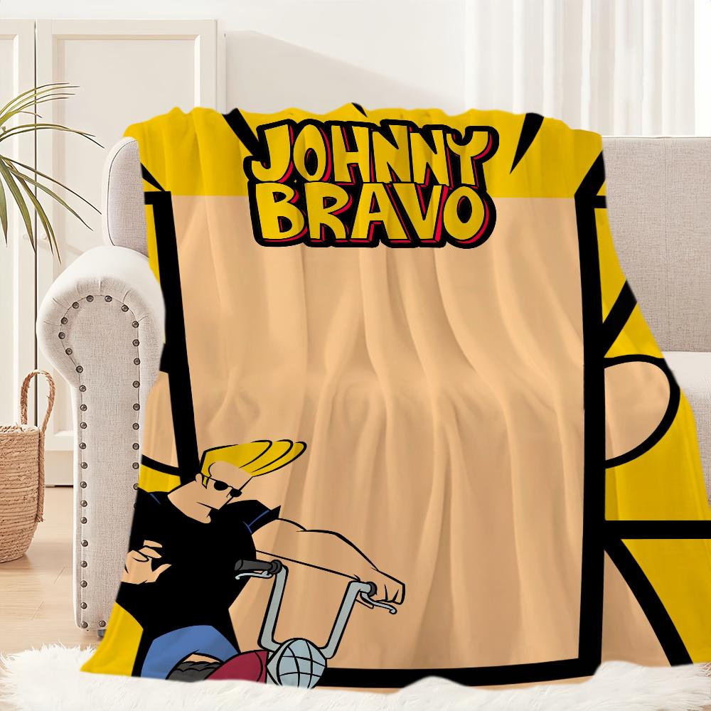 Cartoon J-Johnny B-Bravo Blanket Plush Nap Sofa rug for Living Room Warm Office Bedroom Birthday Home Travel Kid Gifts