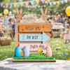 Wooden Easter Rabbit Ornament Cartoon Colorful Rabbit Desktop Decoration Handmade Blessing Bunny Ornament Gift Giving