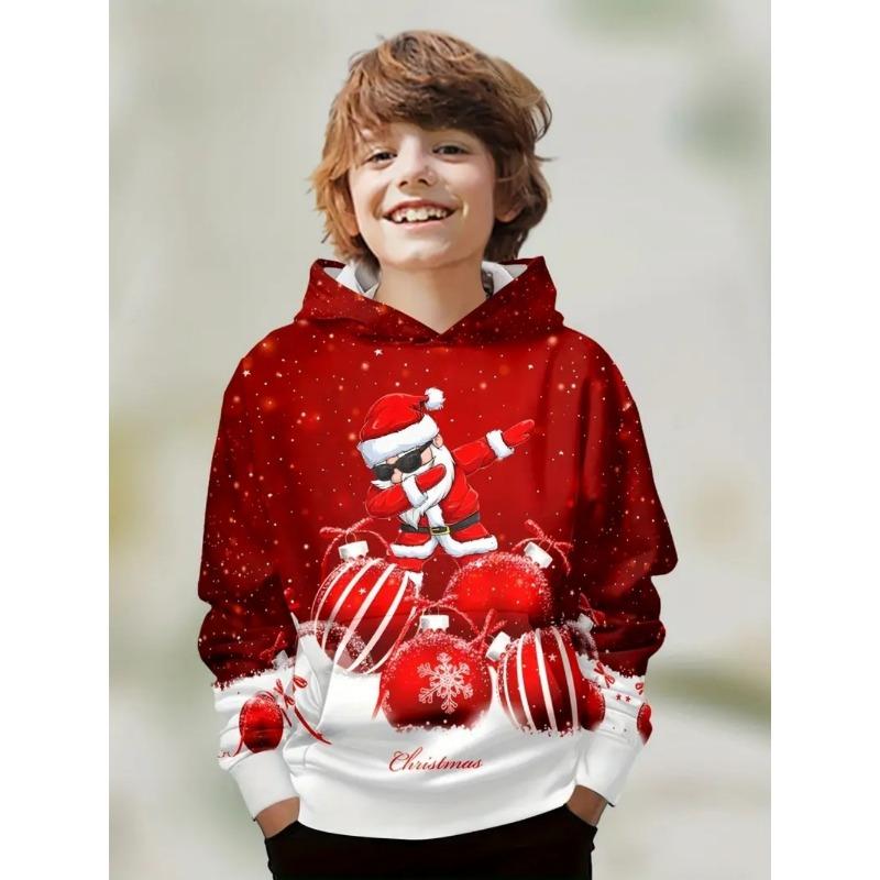 Bluza dziecięca Boże Narodzenie Święty Mikołaj Kreskówka Druk 3D Unisex Bluzy Modna Bluza Ubrania dla Dzieci Świąteczne Ubrania dla Dzieci