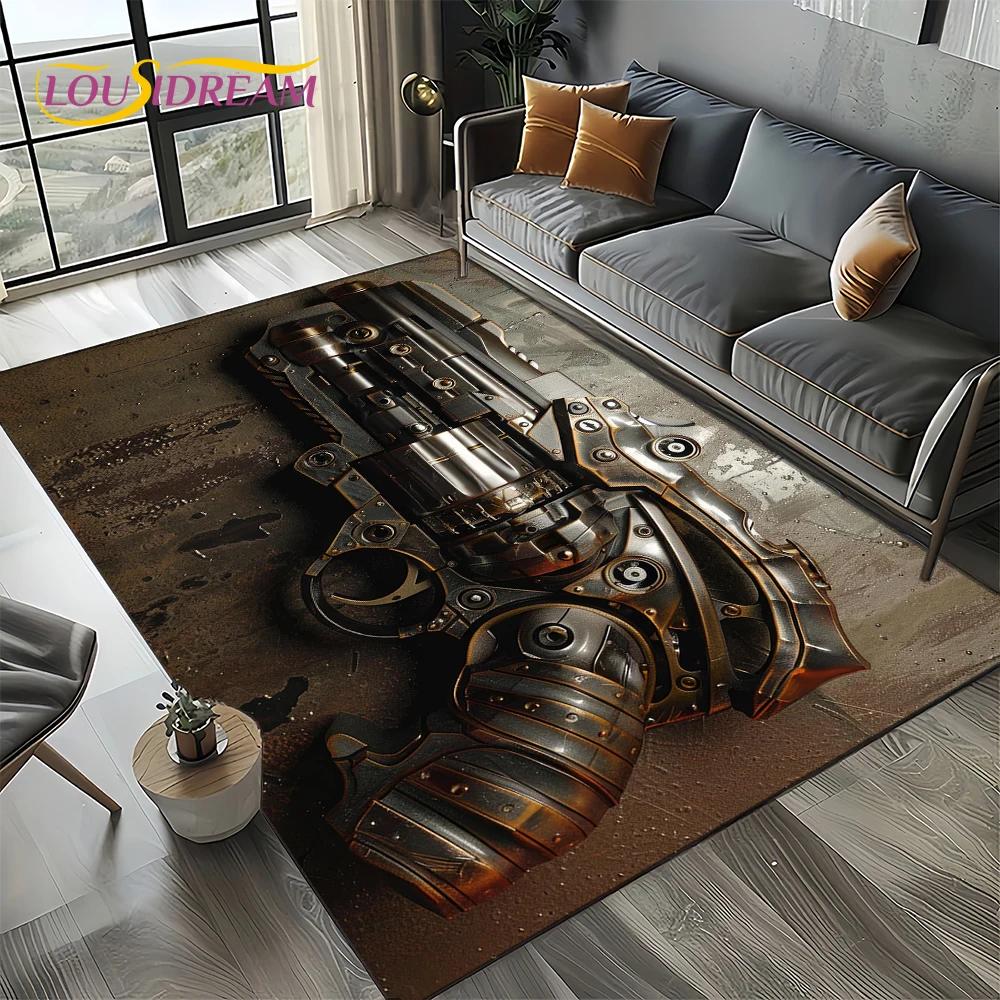 27 Style Retro Guns Pistol Ammunition Bullet Cartridge AK M4 Rug Carpet for Living Room Bedroom Decor,Non-slip for Sofa Doormat