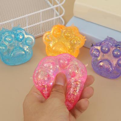 Giocattolo Spremere Zampa di Gatto Trasparente Sollievo dallo Stress Polvere Glitterata Giocattolo Sensoriale Zampa di Gattino Morbida Palla Antistress Pinza Artiglio Animale Giocattolo Fidget