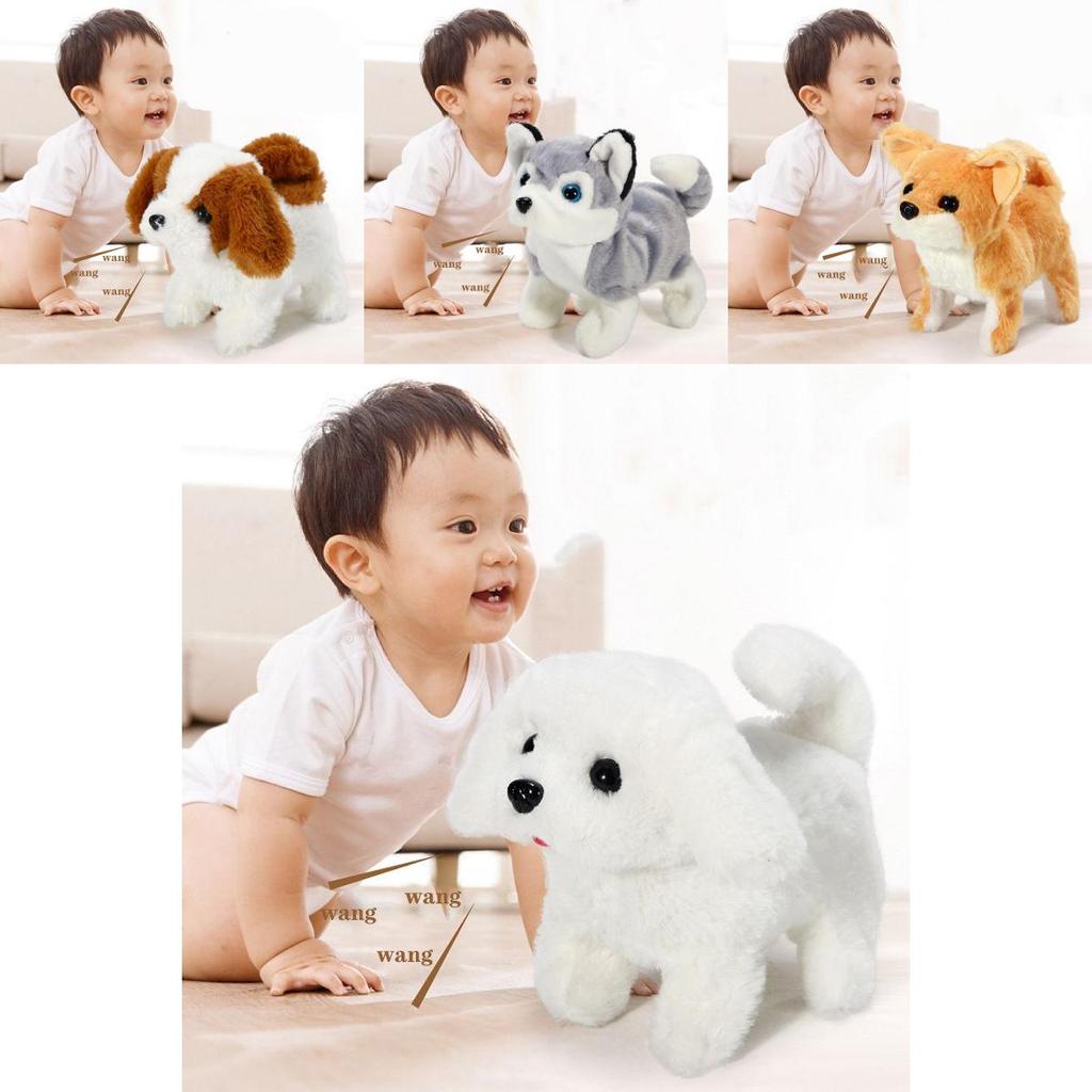 Schattig elektronisch robothondje van pluche met levensechte kenmerken voor kinderen.