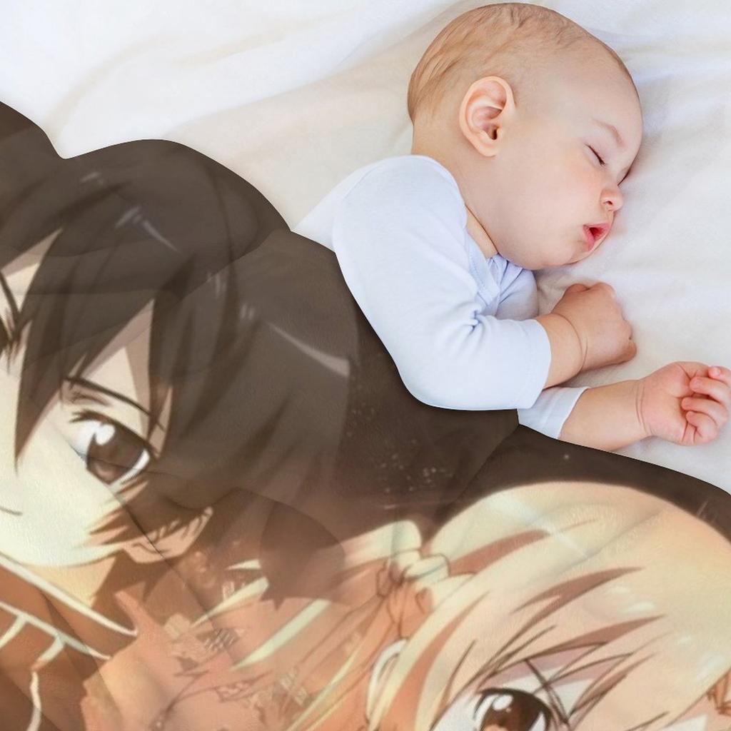 Sword Art Online 23 Throw Blanket anime warm for winter Plaid Warm Blankets