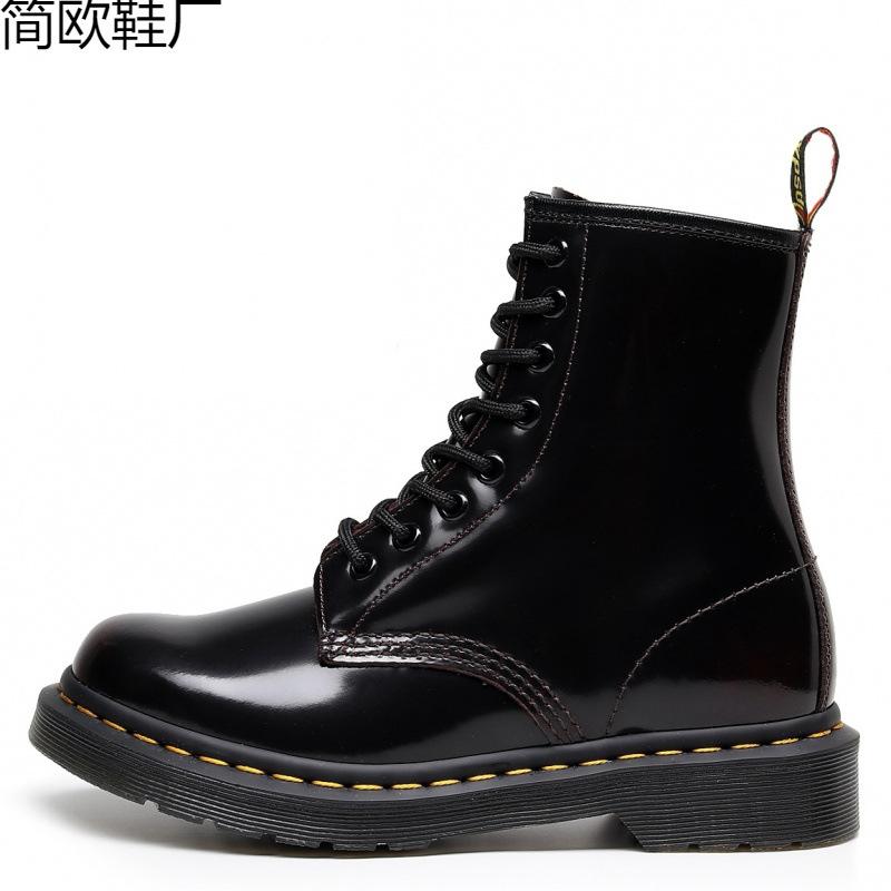 

High-top polished red locomotive boots women s classic retro short boots men s and women s genuine leather boots customized