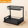 1/2 Pieces Double-layer Kitchen Sink Storage Rack, Sliding Pull-out Cabinet Finishing Rack, Metal Drawer