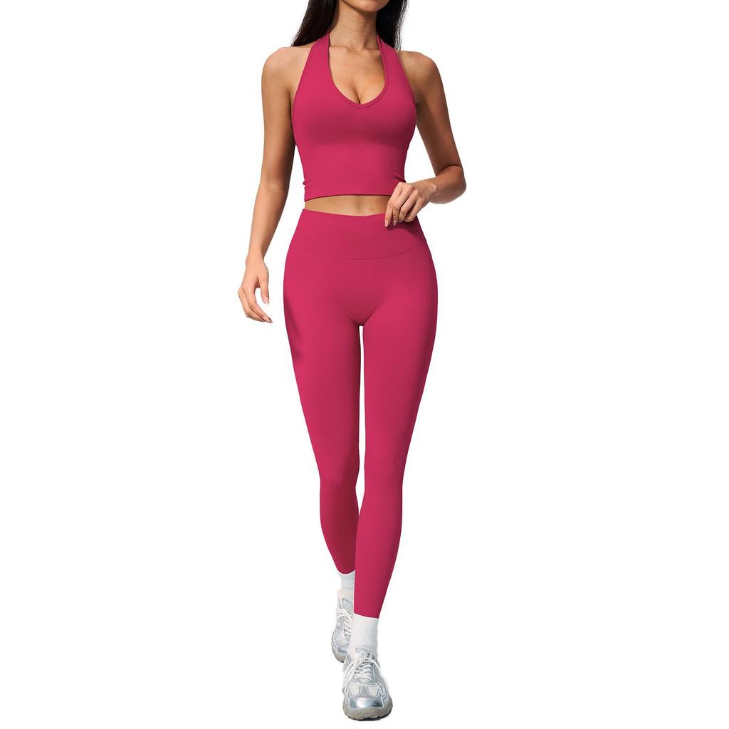 Seamless Quick-Drying High-Waist Yoga Set with Butt-Lifting Pants for Women